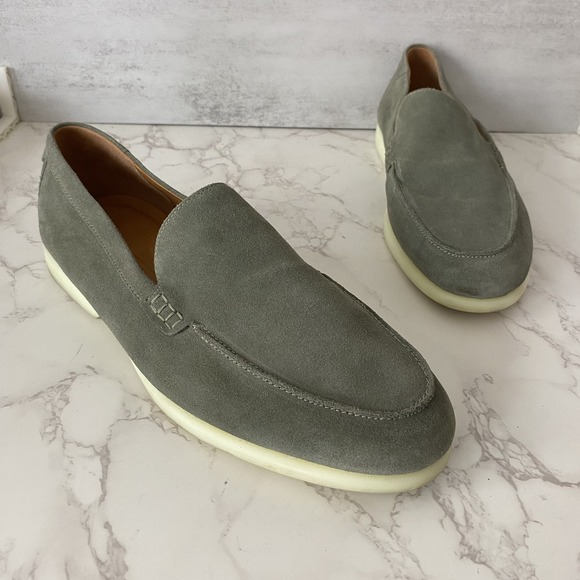 Ecco Citytray Lite Slip On Loafer Sz 45 US 11-11.5 Green Suede Comfort Driving - Picture 1 of 14